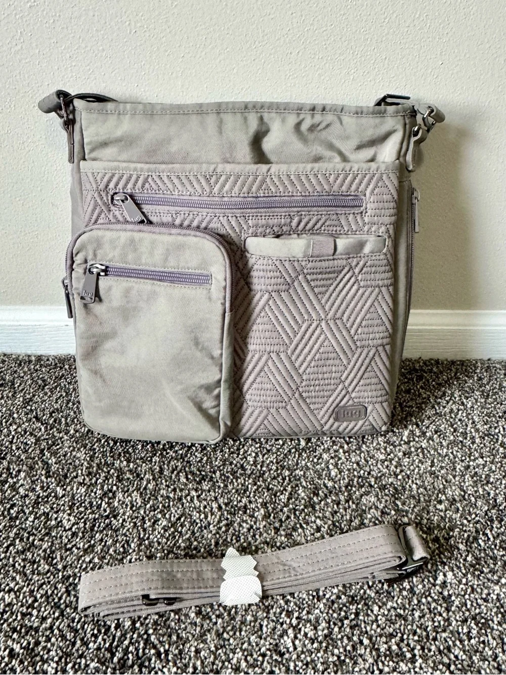 Lug Monorail Convertible Crossbody Backpack Gray Bag Travel Insulate Pocket